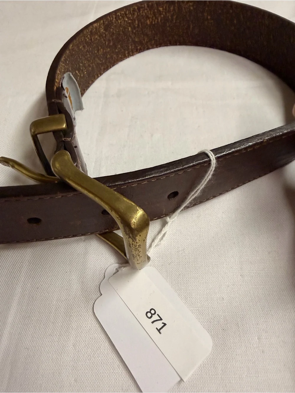 Carhartt Kids Brown Leather Belt with Brass Buckle